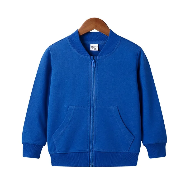 Solid Cotton Comfortable Zipper Fleece