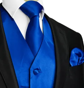 Solid Royal Blue Tuxedo Vest Set