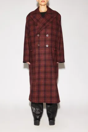 Stolen Girlfriends Club Gravity Check Coat - Crimson