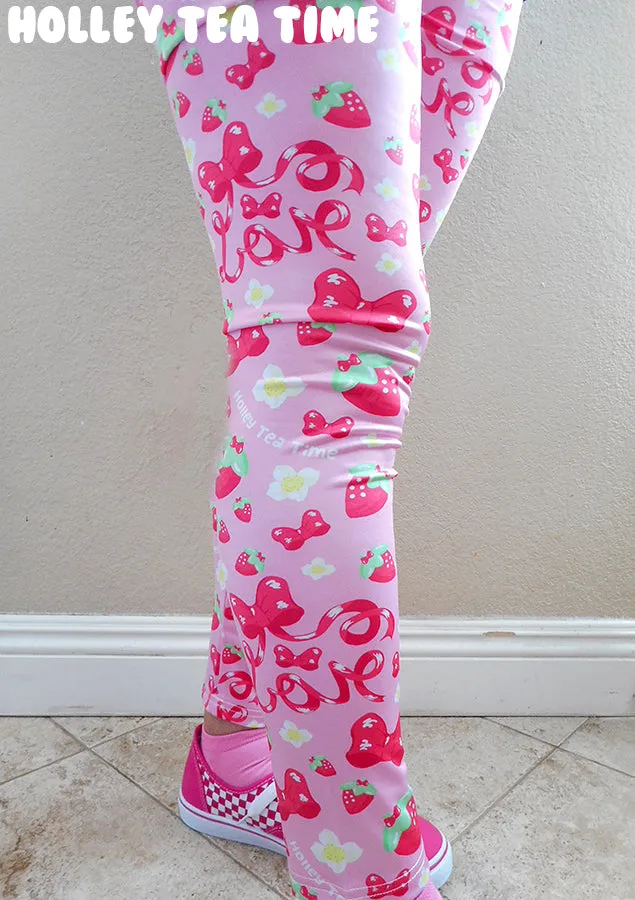 Strawberry ribbon leggings [made to order]