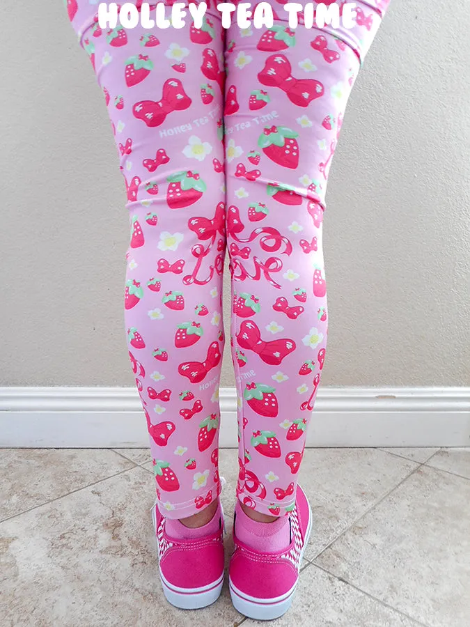 Strawberry ribbon leggings [made to order]