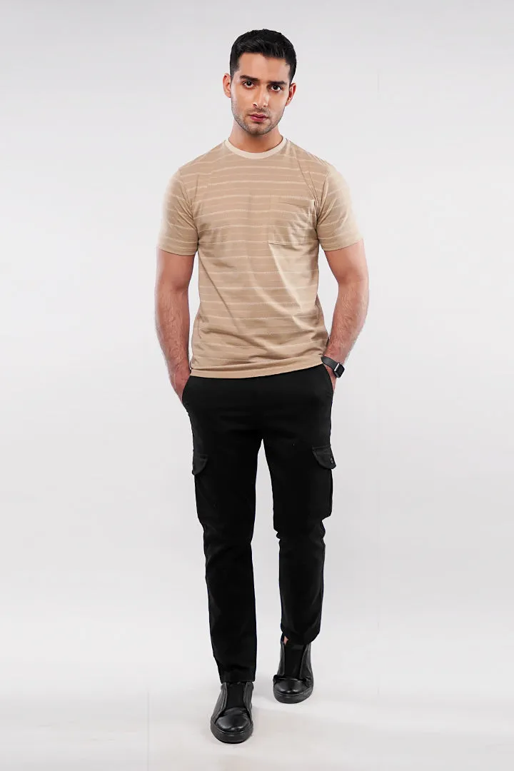 Striped Pocket T-Shirt - Sand