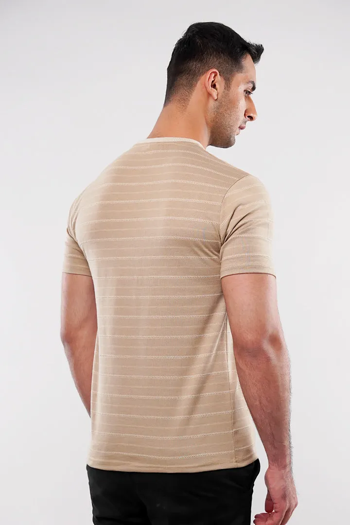 Striped Pocket T-Shirt - Sand