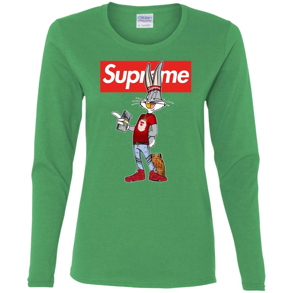 Supreme Rabbit Money Women Long Sleeve Shirt