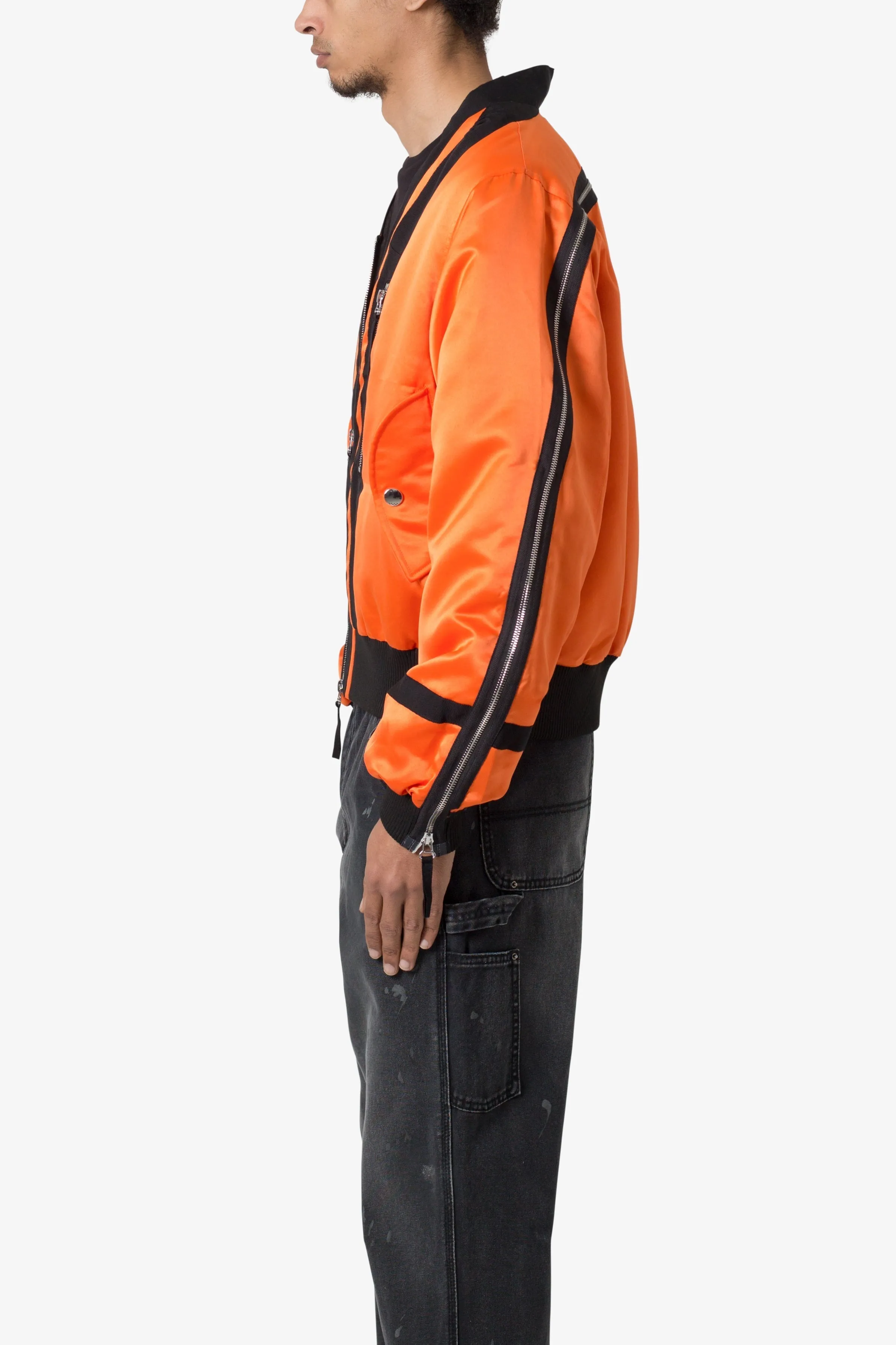 Taped Bomber Jacket - Orange/Black