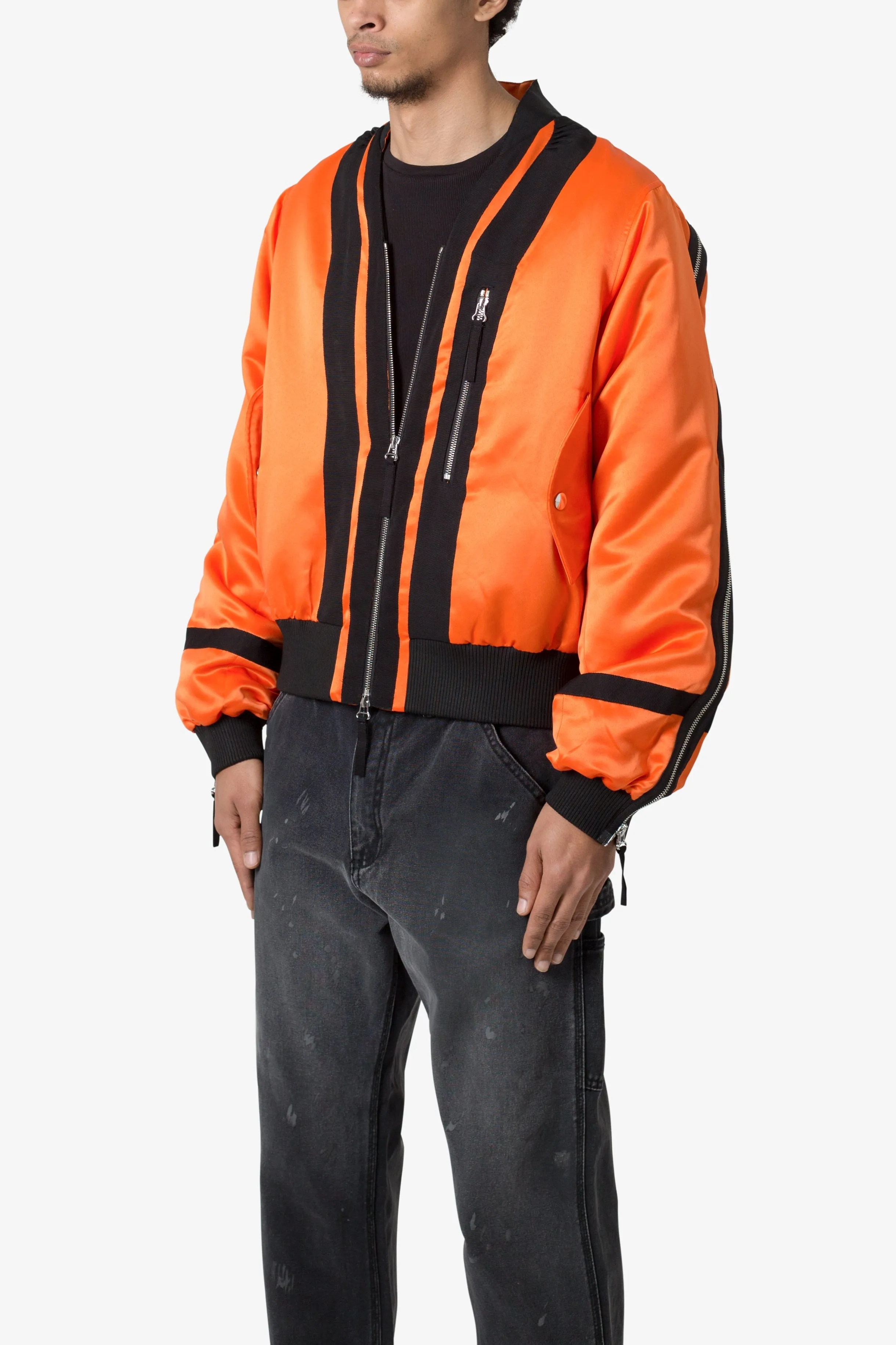 Taped Bomber Jacket - Orange/Black