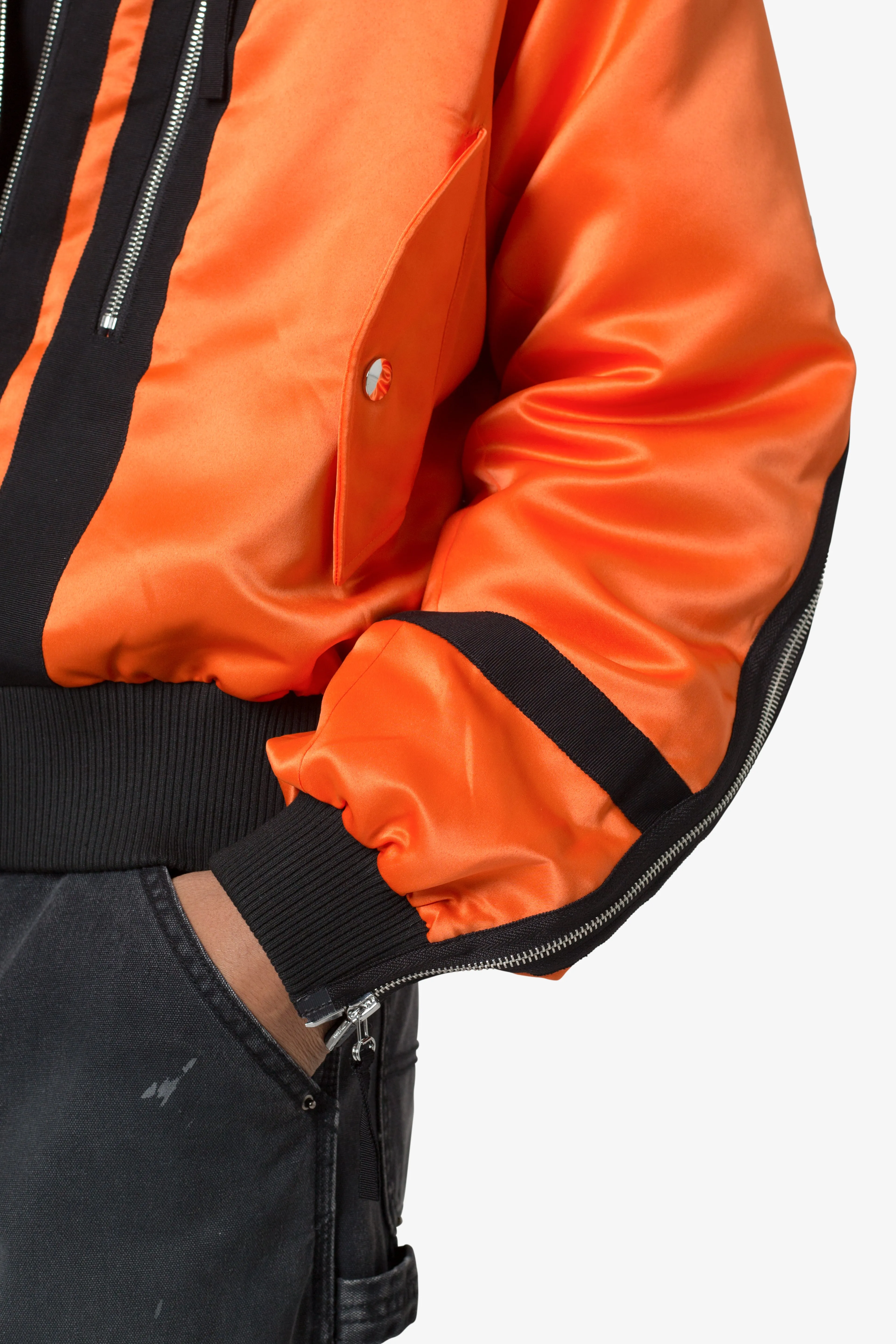 Taped Bomber Jacket - Orange/Black