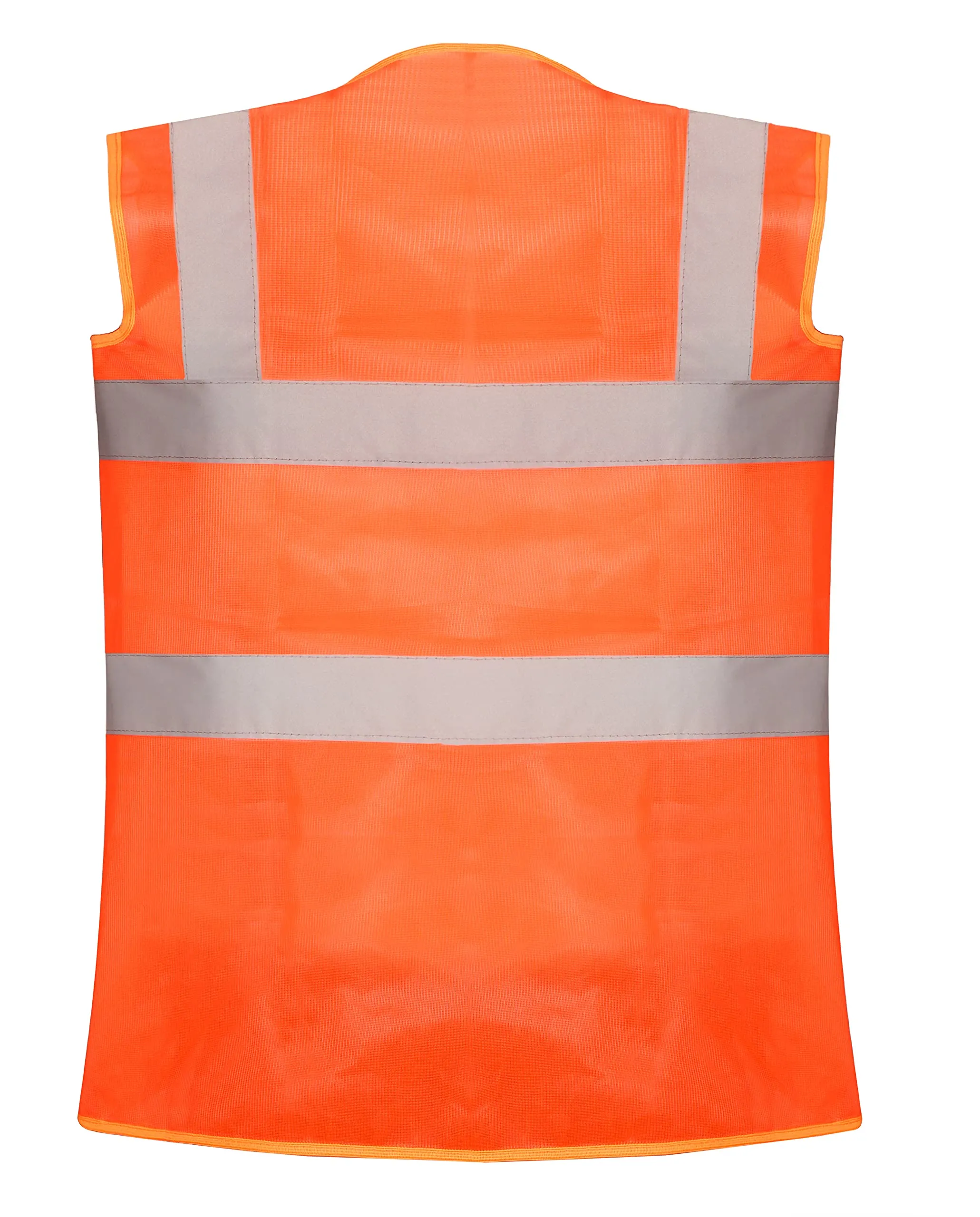 THE CLOWNFISH Pack Of 5 Hi-Vis Reflective Safety Vest Unisex Polyester Workwear Jacket Safety Coat with Reflective Tape for Traffic Sports Construction Site (XL, Orange)