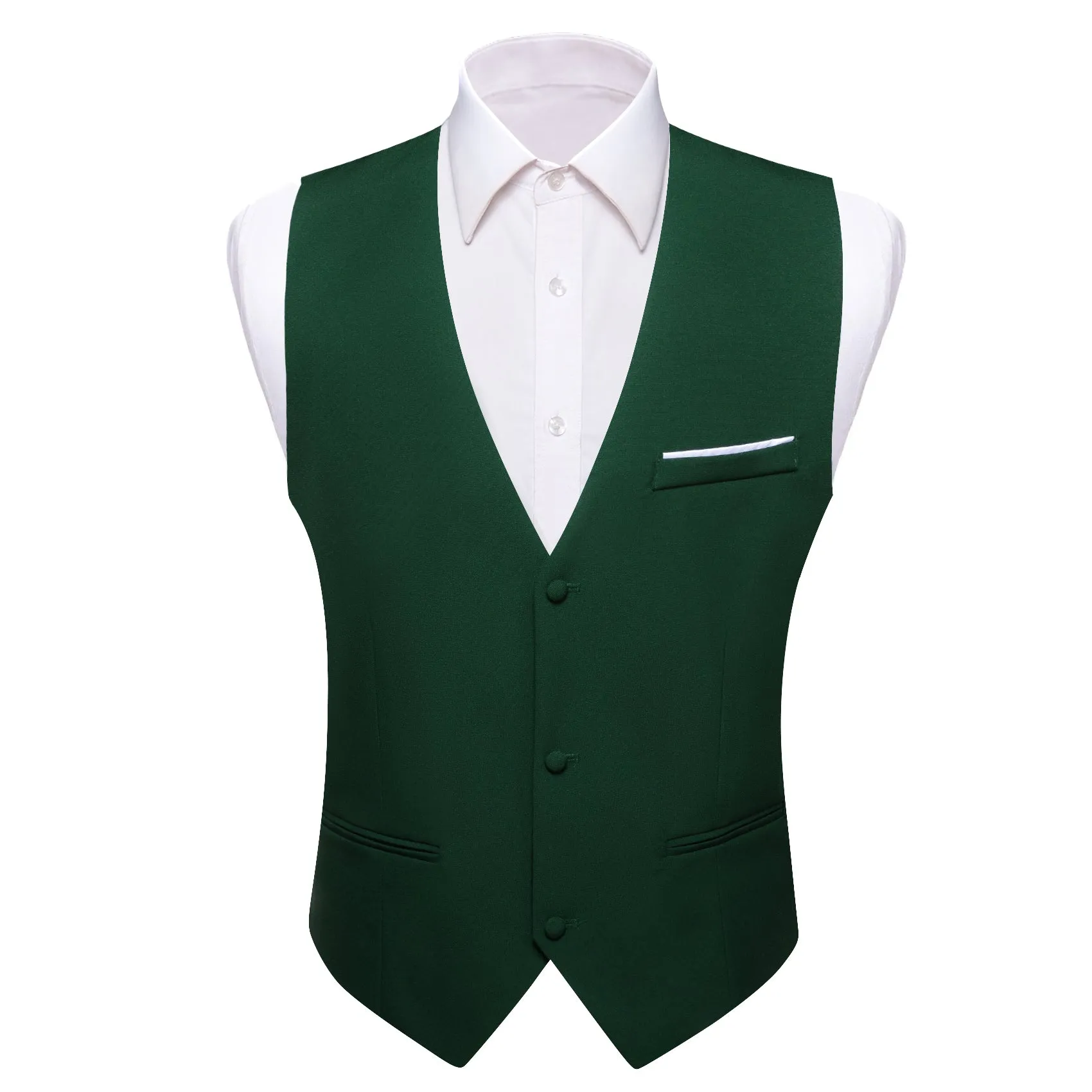 Ties2you Mens Vest Solid Dark Green Vest Bow Tie Set Waistcoat Suit Set