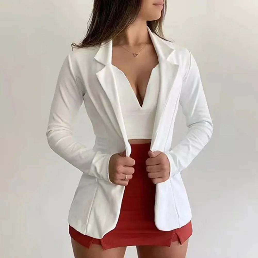 Trendy Long Sleeve Vest Style Blazer Jacket