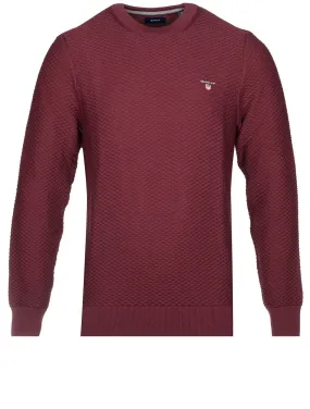 Triangle Texture Crew Neck Sweater Royal Port Red