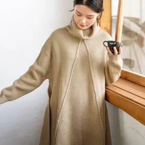 Turtleneck Sweater for Women, Long Rib Sweater, Pullover Sweater for Ladies