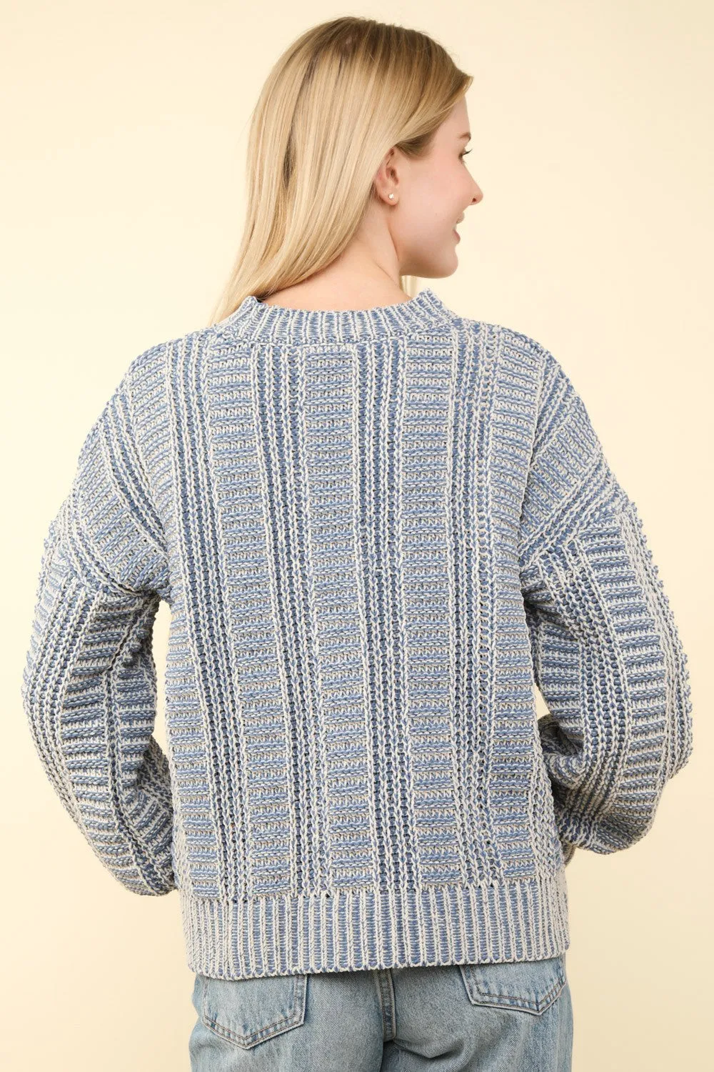 Two Tone Long Sleeve Sweater