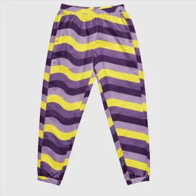 Unisex Retro Purple Wavy Lines Track Pants