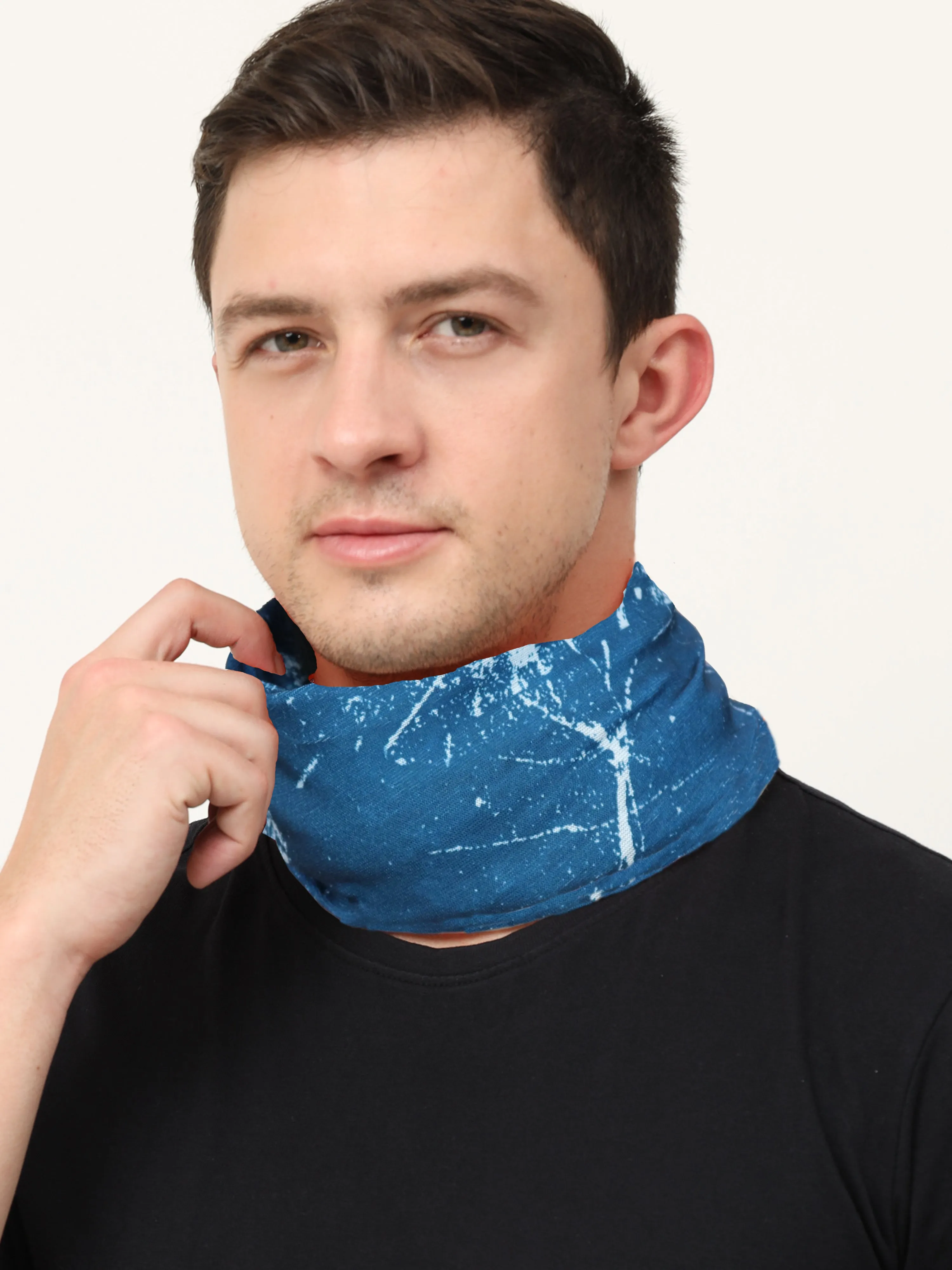 UrGear Unisex Adults and Kids Blue Printed Bamboo Anti Microbial Multipurpose FREE SIZE Bandana