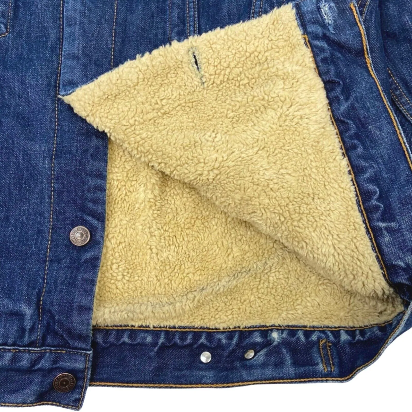 Vintage 90s 00s Blue Levi’s Sherpa Denim Trucker Jacket XL