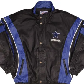 VINTAGE NFL DALLAS COWBOYS STARTER LEATHER JACKET 1990S SIZE XL