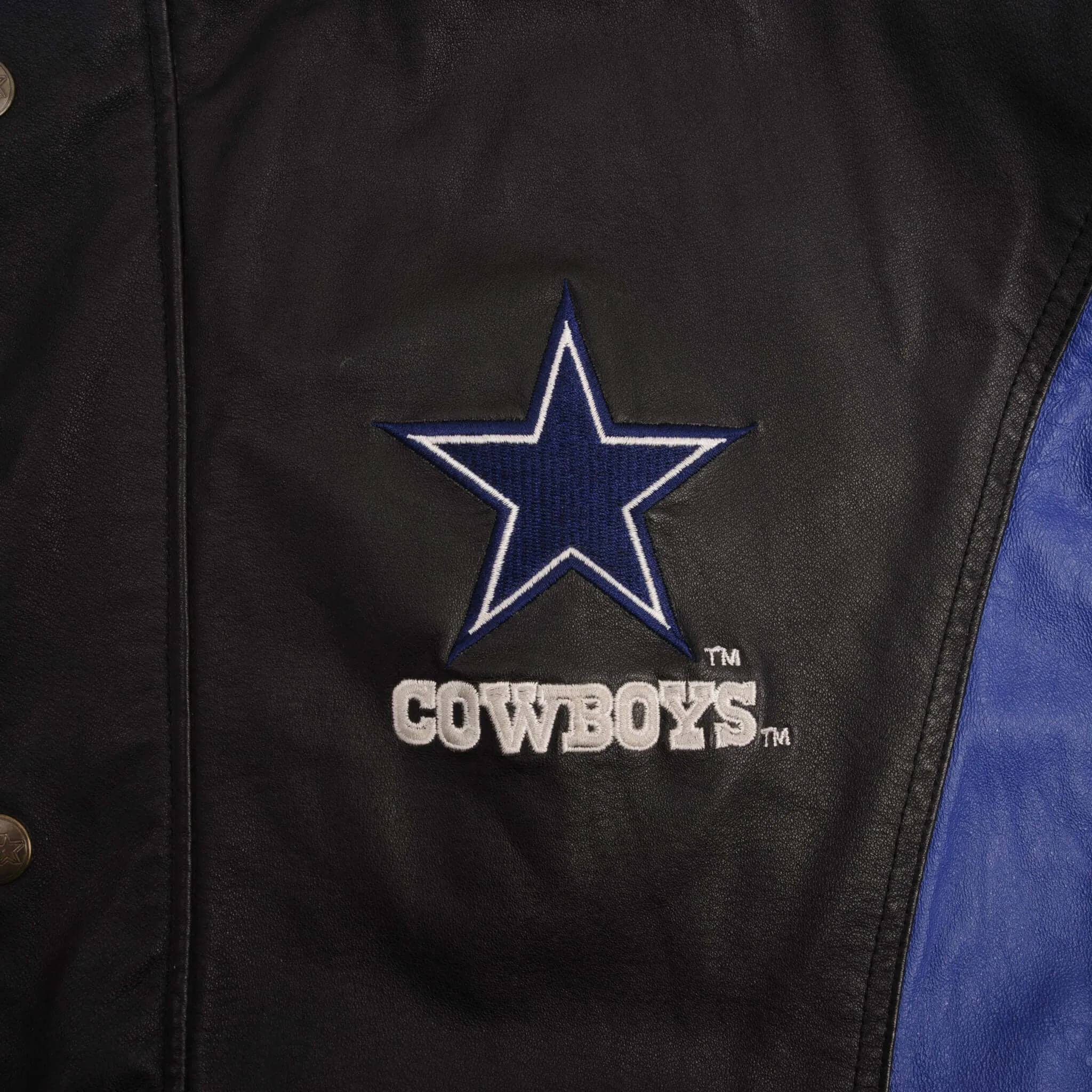 VINTAGE NFL DALLAS COWBOYS STARTER LEATHER JACKET 1990S SIZE XL