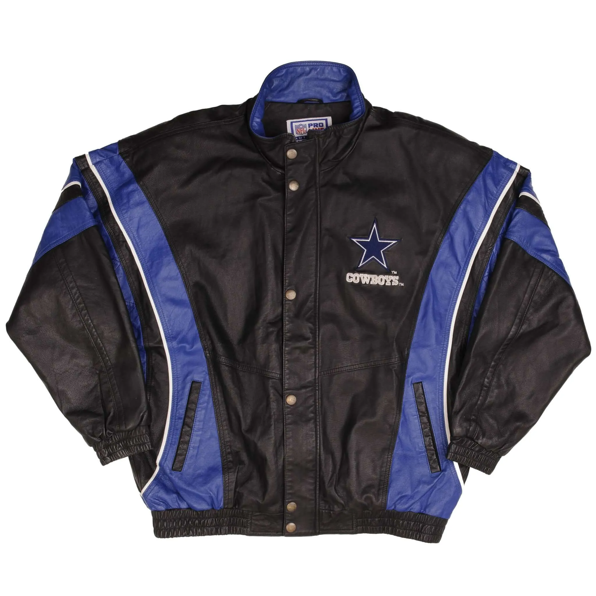 VINTAGE NFL DALLAS COWBOYS STARTER LEATHER JACKET 1990S SIZE XL