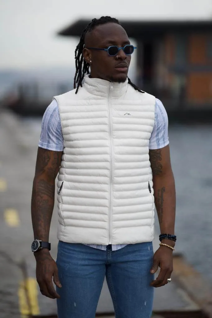 White Puffer Down Vest