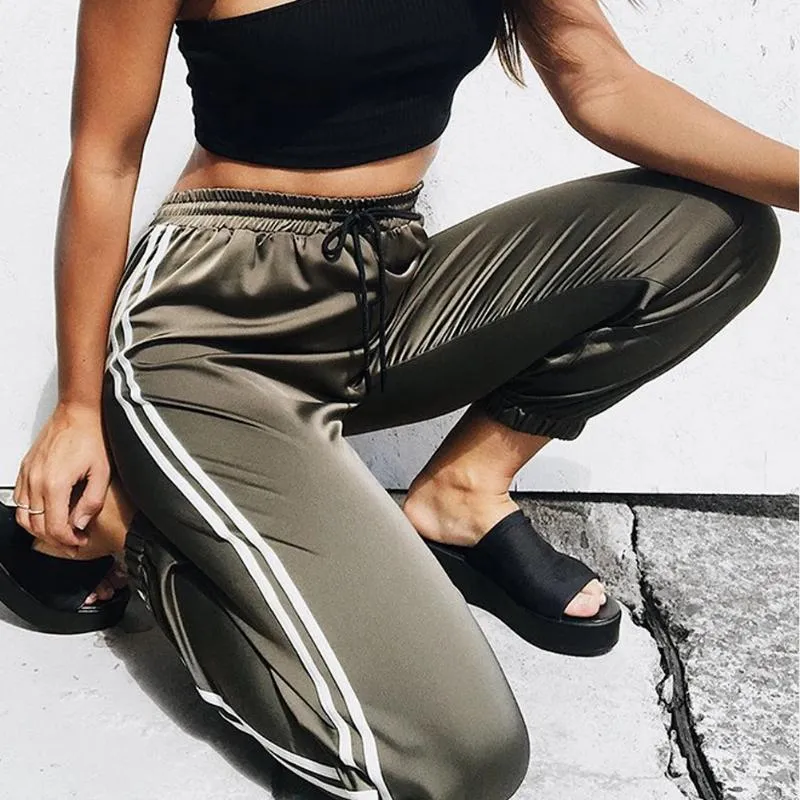 Women Joggers Casual Loose Side Striped Long Pants