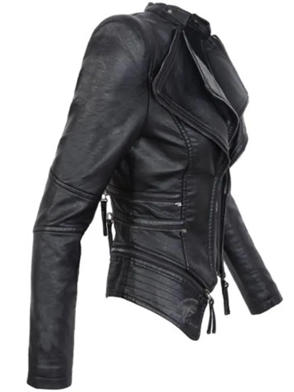 Women's Leather Jacket Motorcycle Style