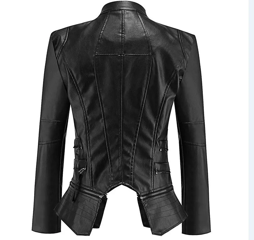 Women's Leather Jacket Motorcycle Style