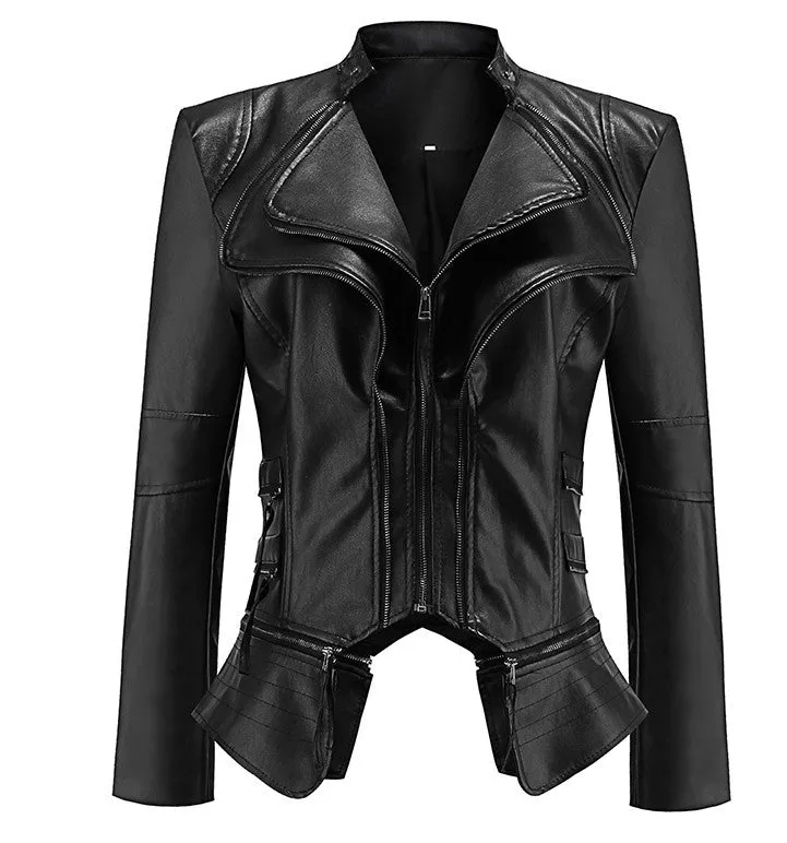 Women's Leather Jacket Motorcycle Style