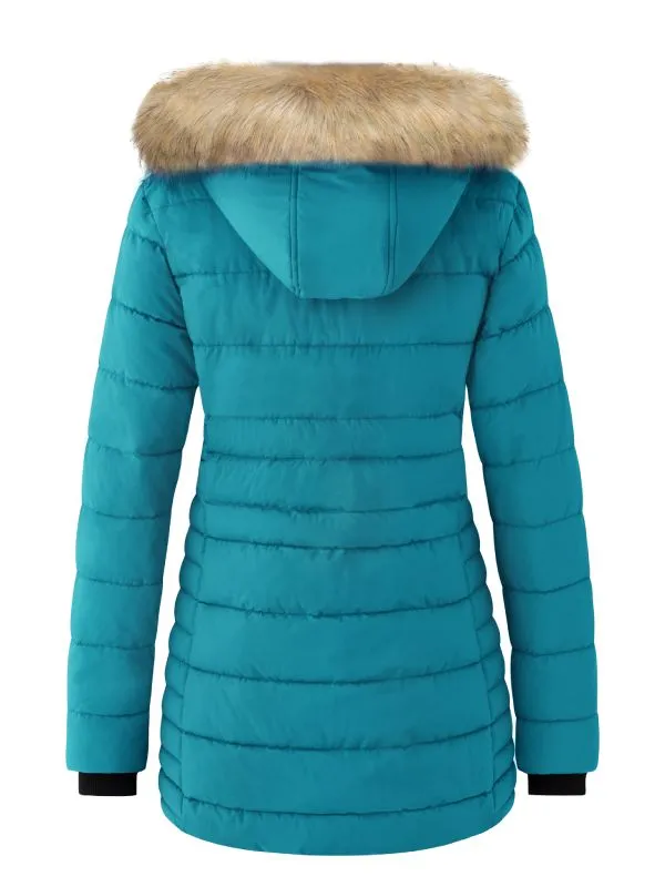 Womens Winter Coat Warm Puffer Jacket With Hood