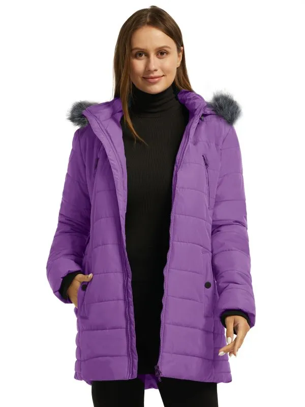 Womens Winter Coat Warm Puffer Jacket With Hood