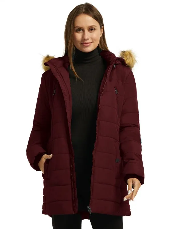 Womens Winter Coat Warm Puffer Jacket With Hood