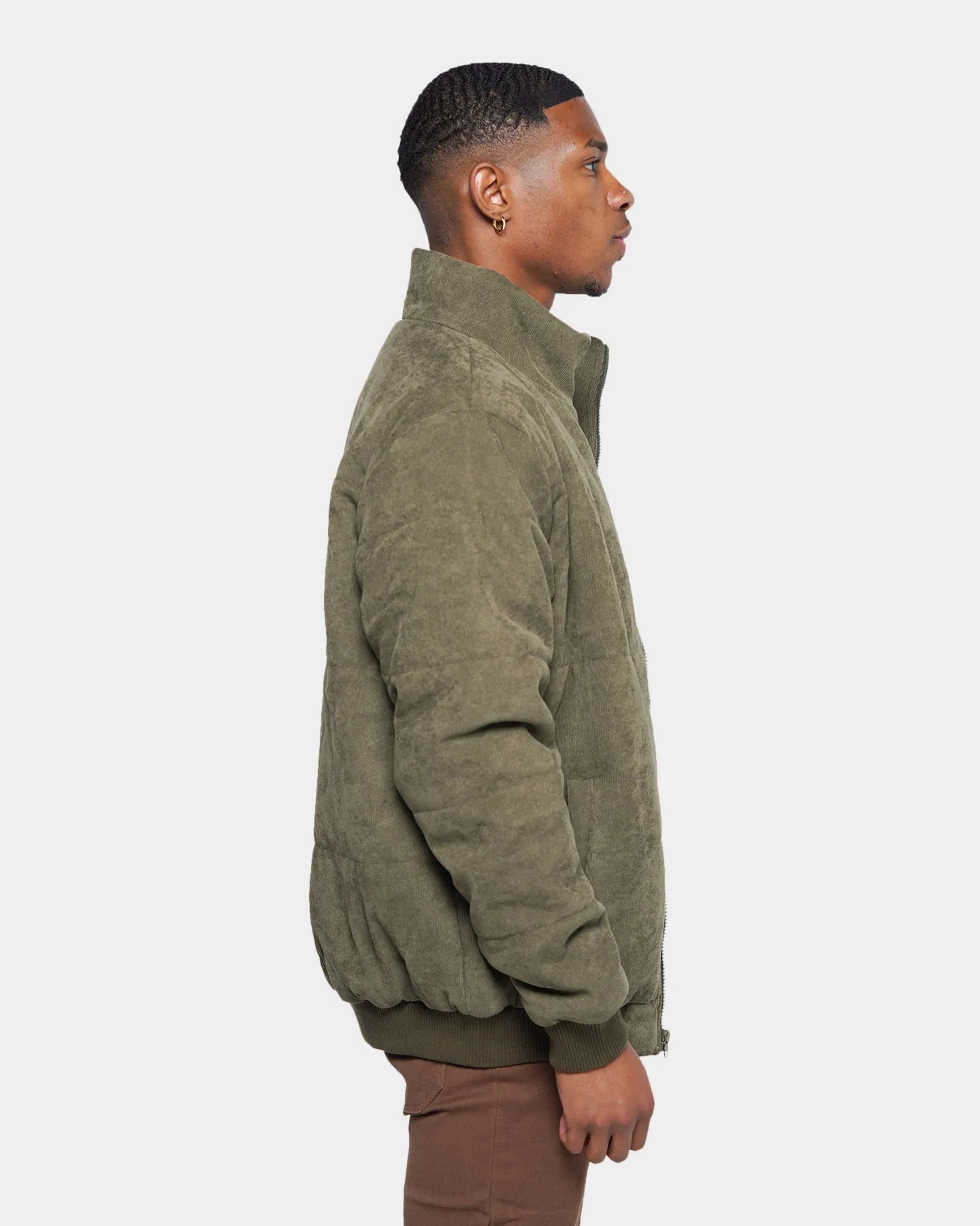 XXIII Oscar Cord Puffer Jacket Khaki