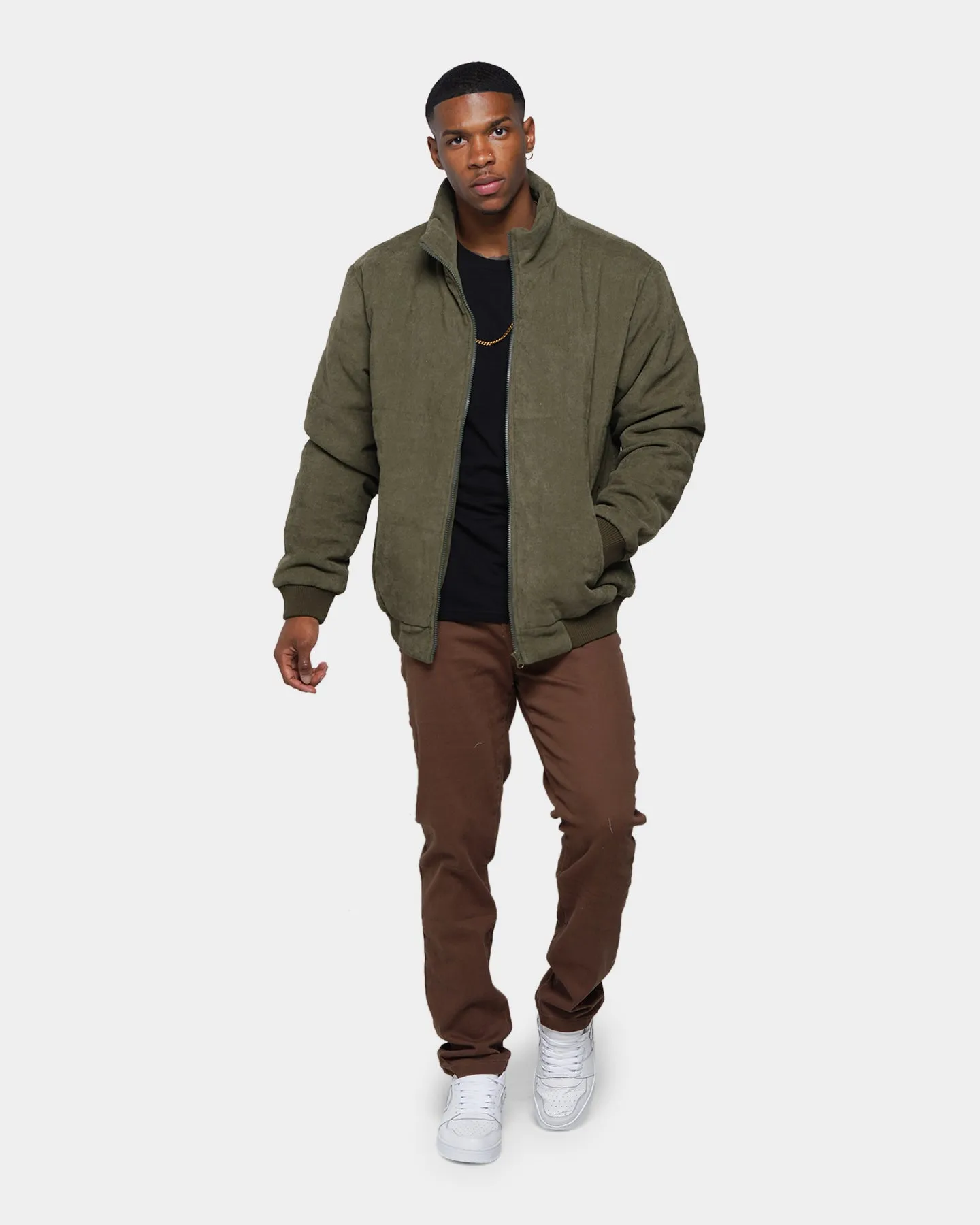 XXIII Oscar Cord Puffer Jacket Khaki