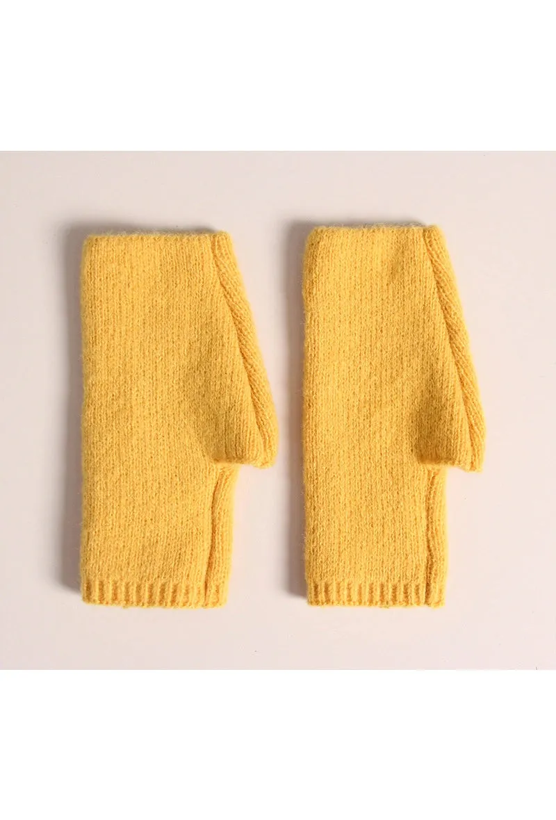 Yellow Fingerless Gloves