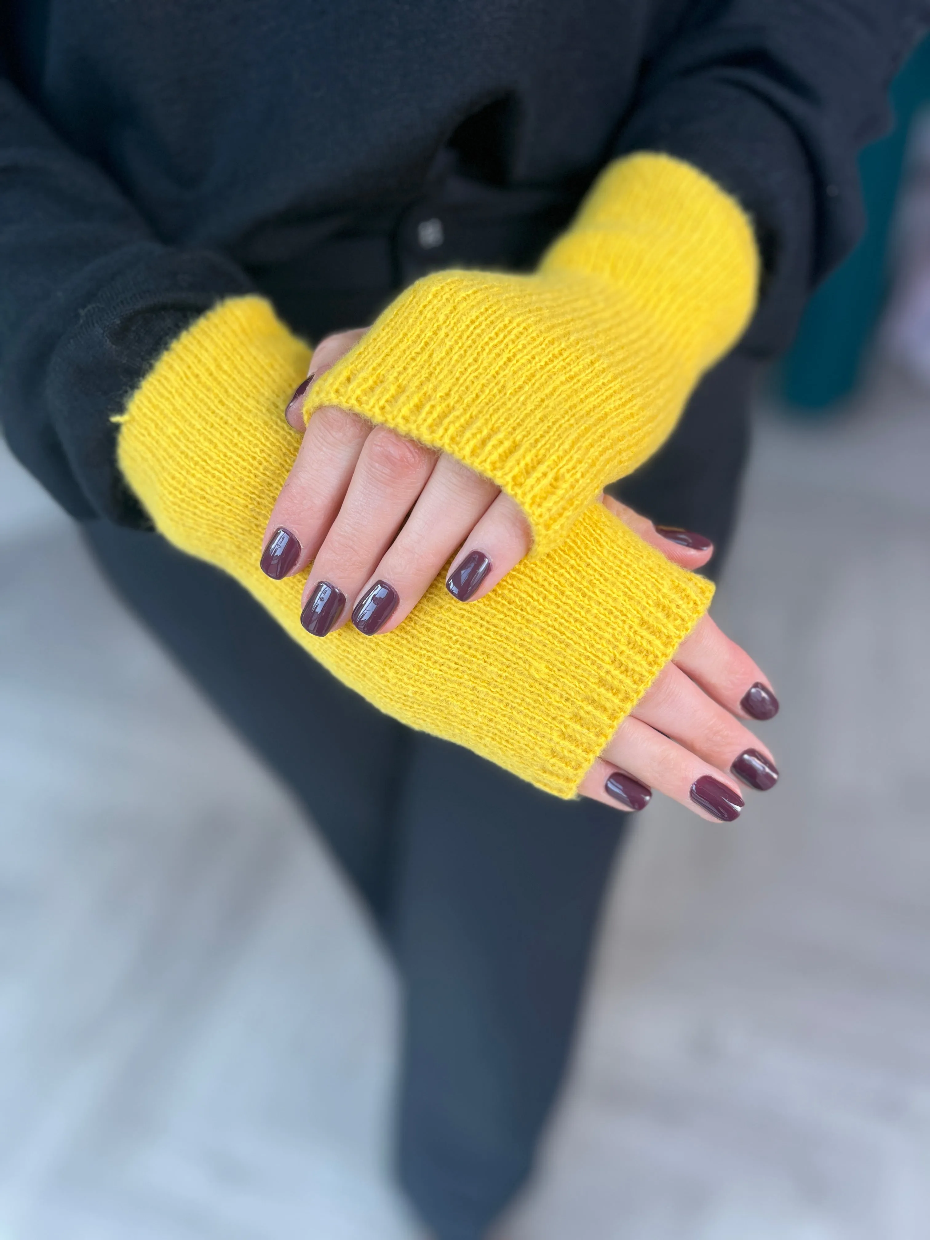 Yellow Fingerless Gloves