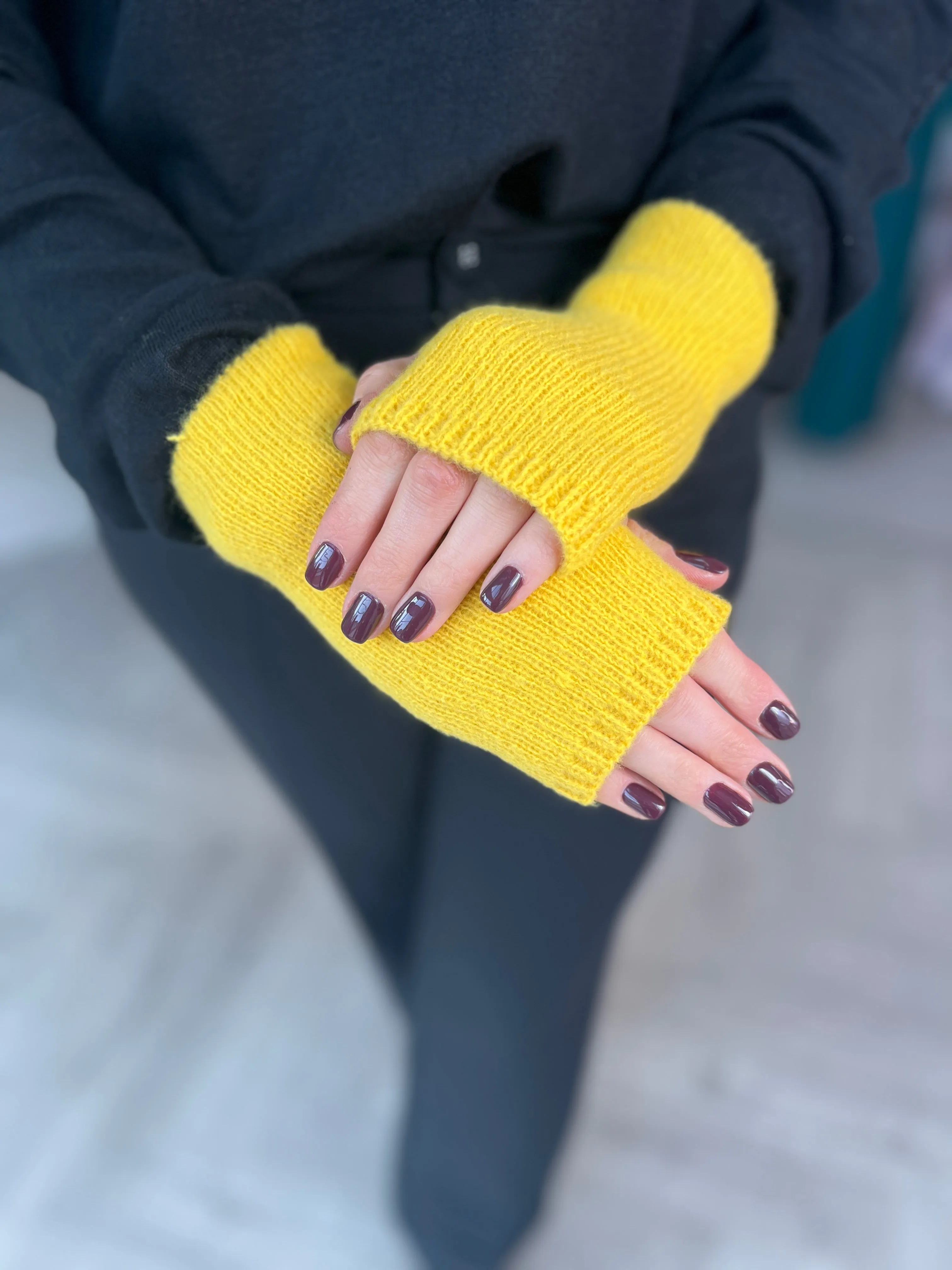 Yellow Fingerless Gloves